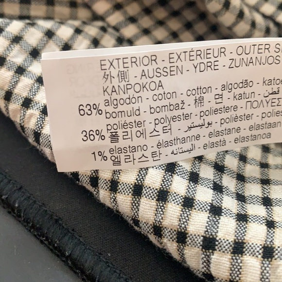 NWOT. Zara Black/Cream Check Double Breasted Blazer/Jacket. Size XS. - Picture 10 of 10